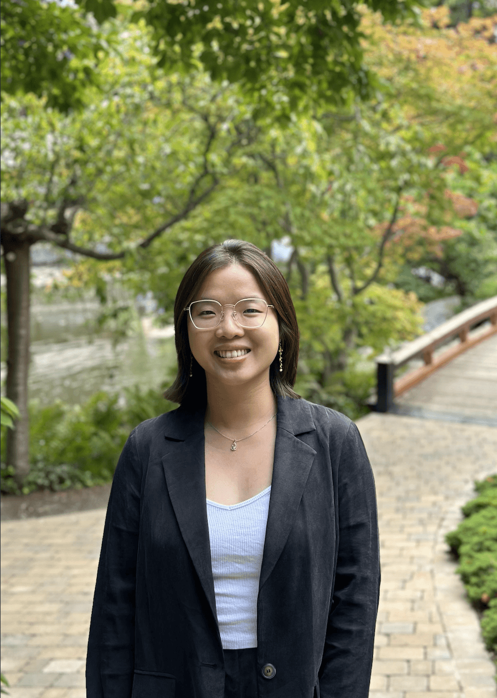 Portrait of portfolio creator – back view