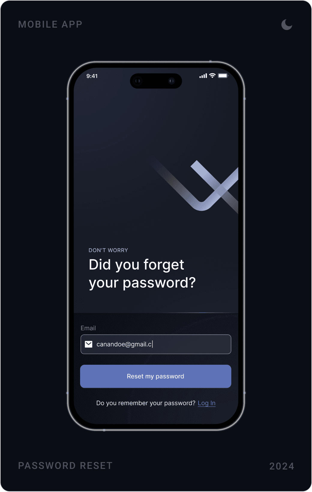 Structured Password Recovery Flow Screen Design