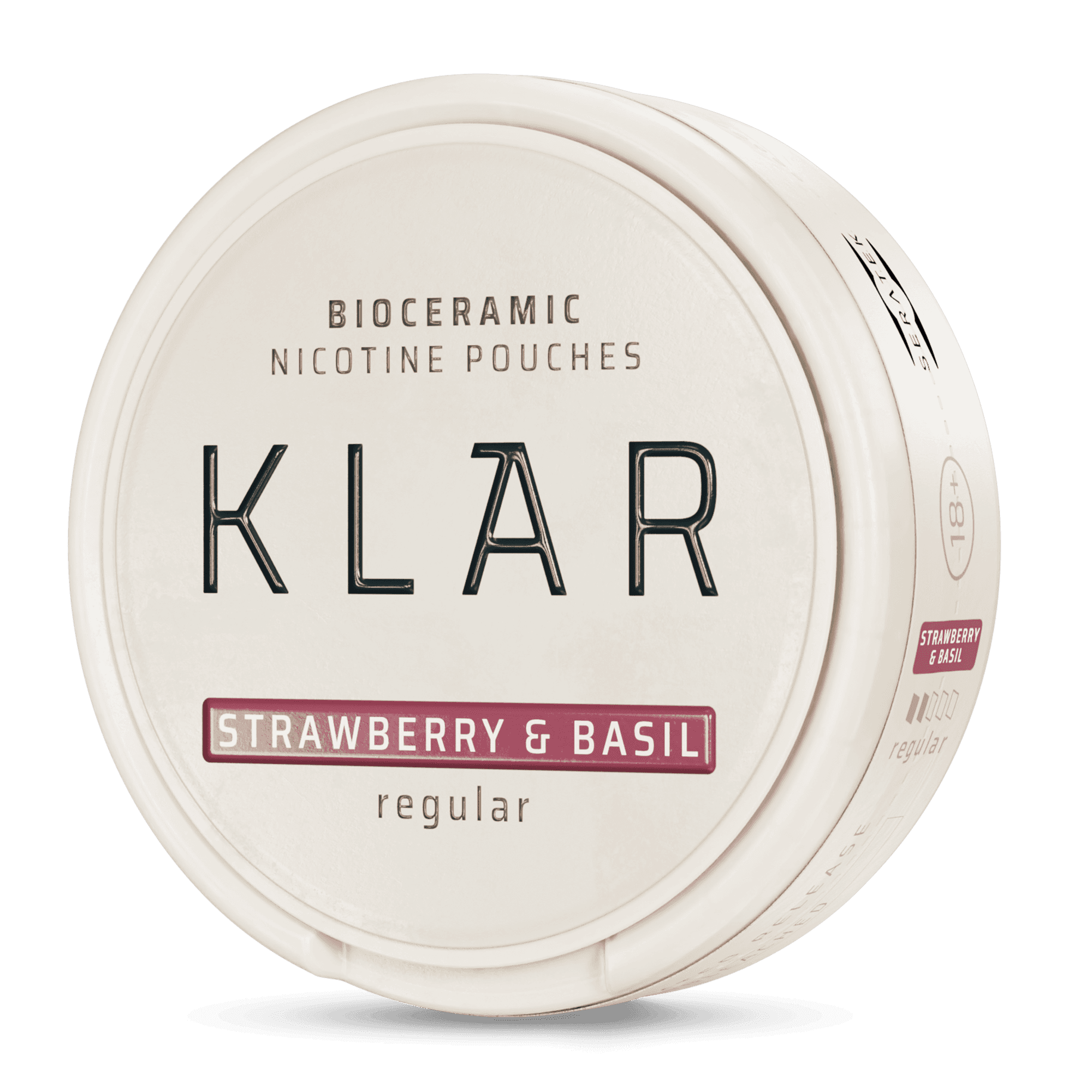 KLAR Bioceramic nicotine pouches in strawberry & basil