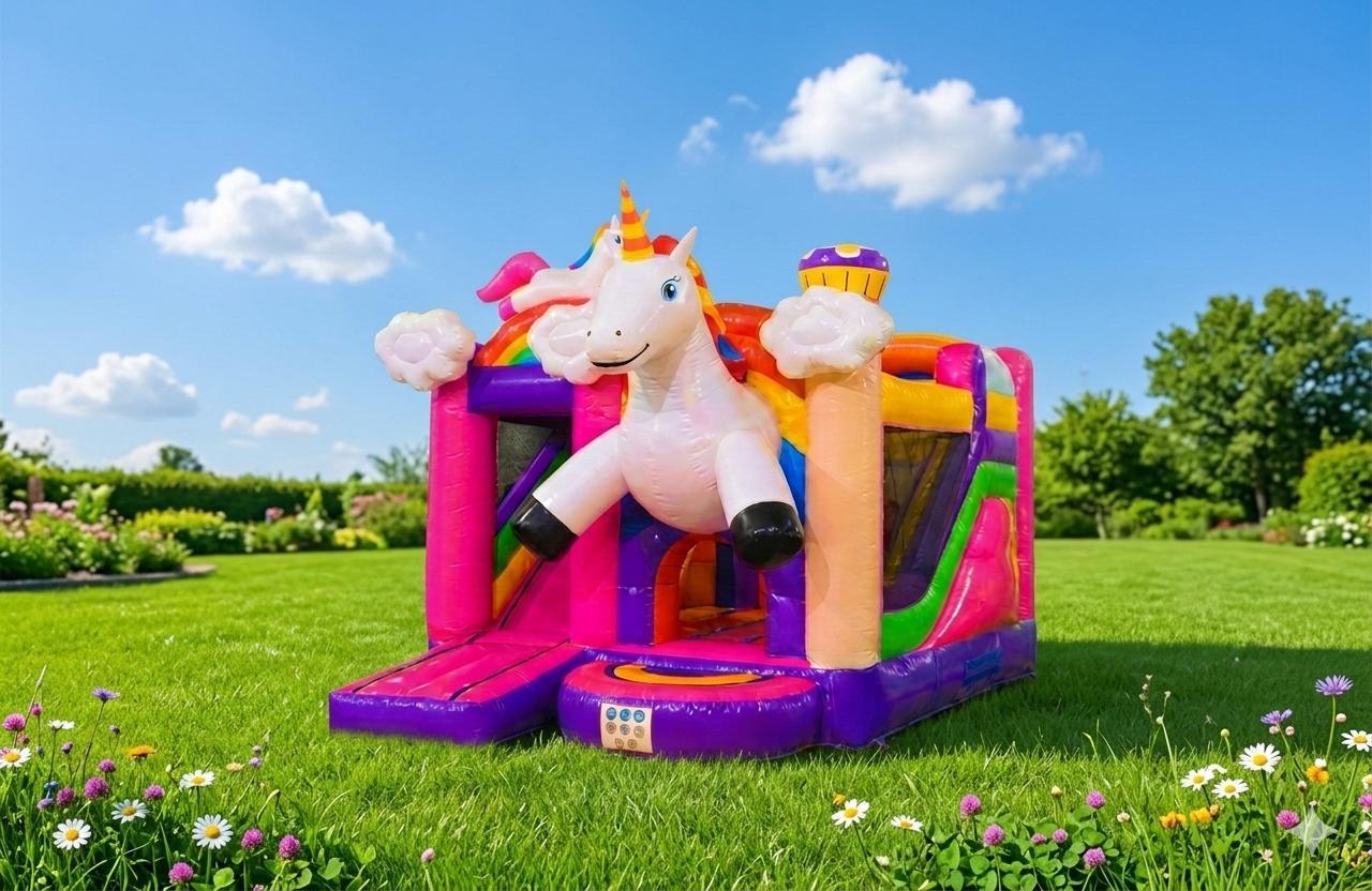 Einhorn Hüpfburg Huepfburgen mieten