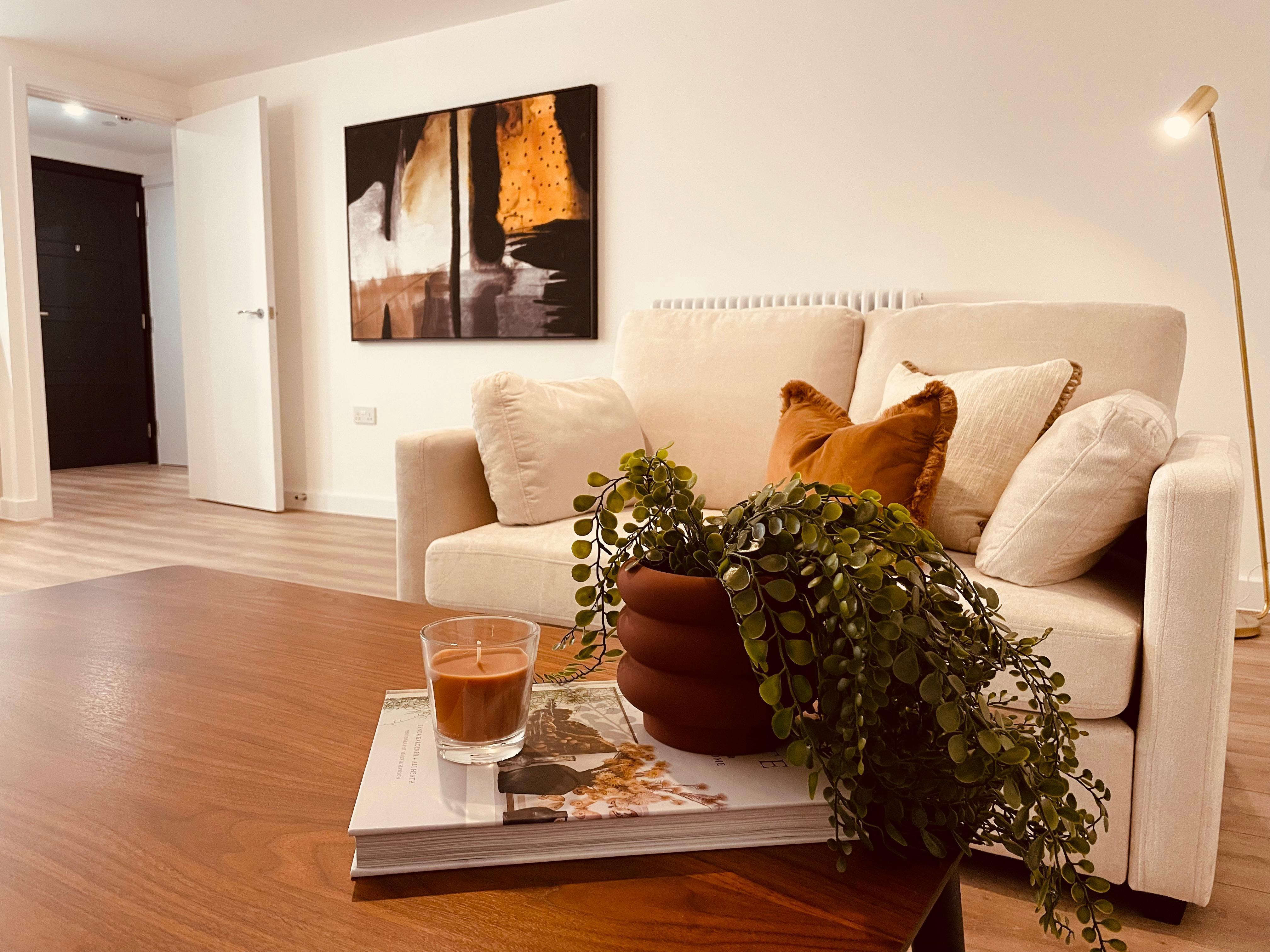 Detail shot of accessories in show flat living room