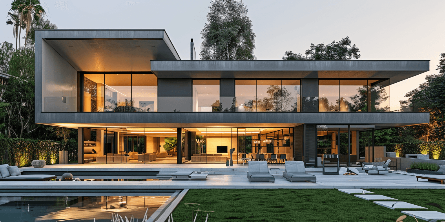 Luxury modern villa with a swimming pool