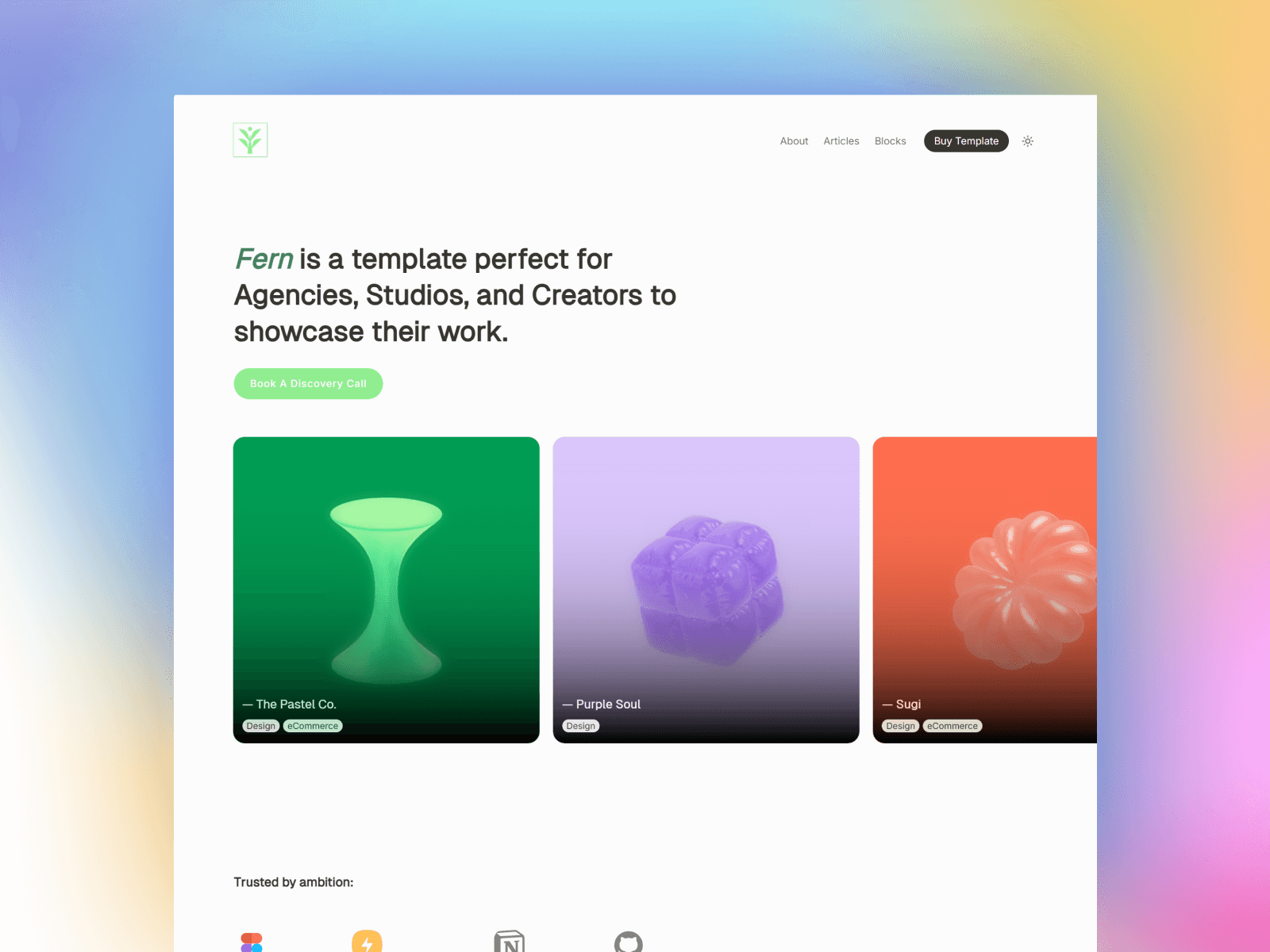 Fern Portfolio notion template