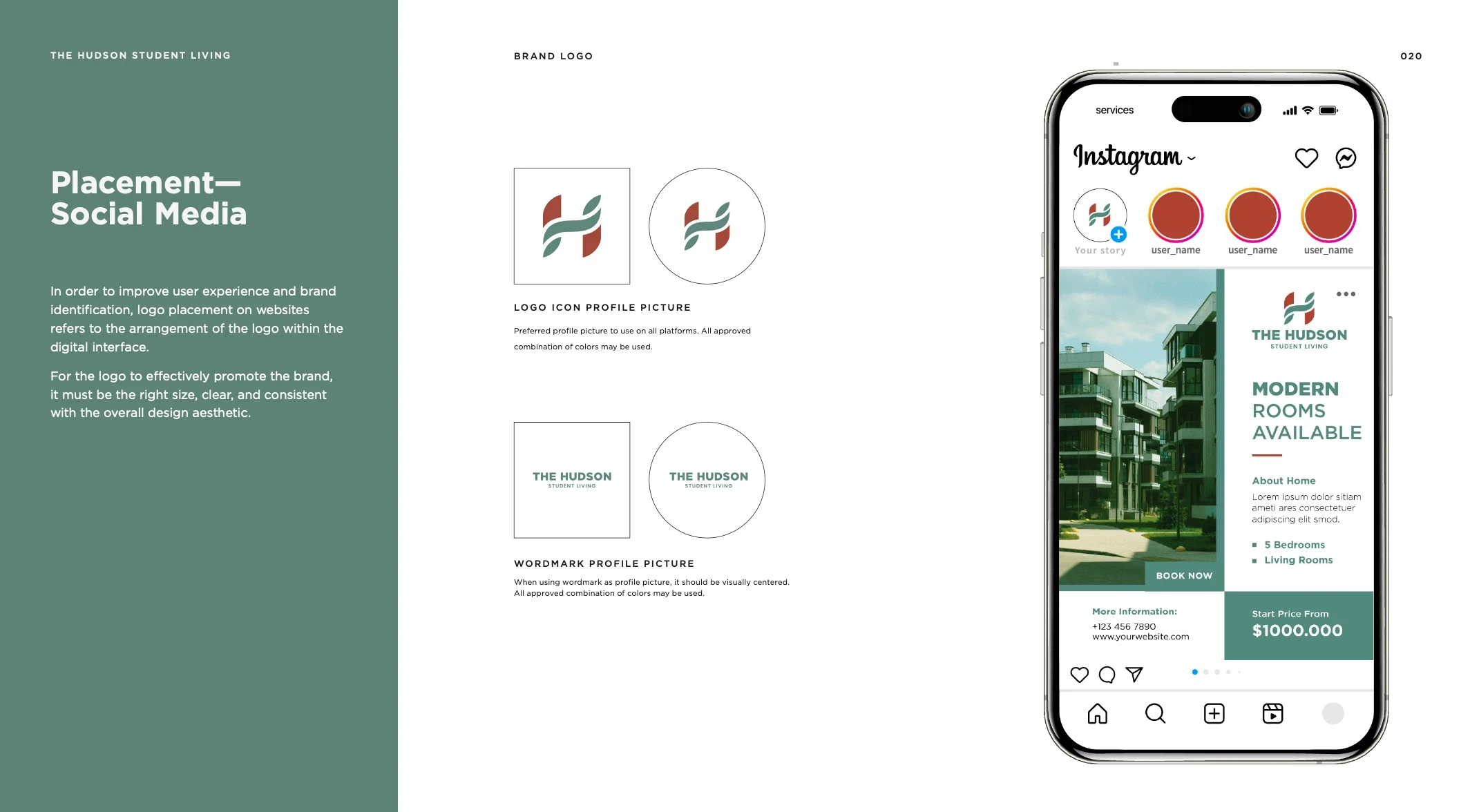 The Hudson student living brand identity