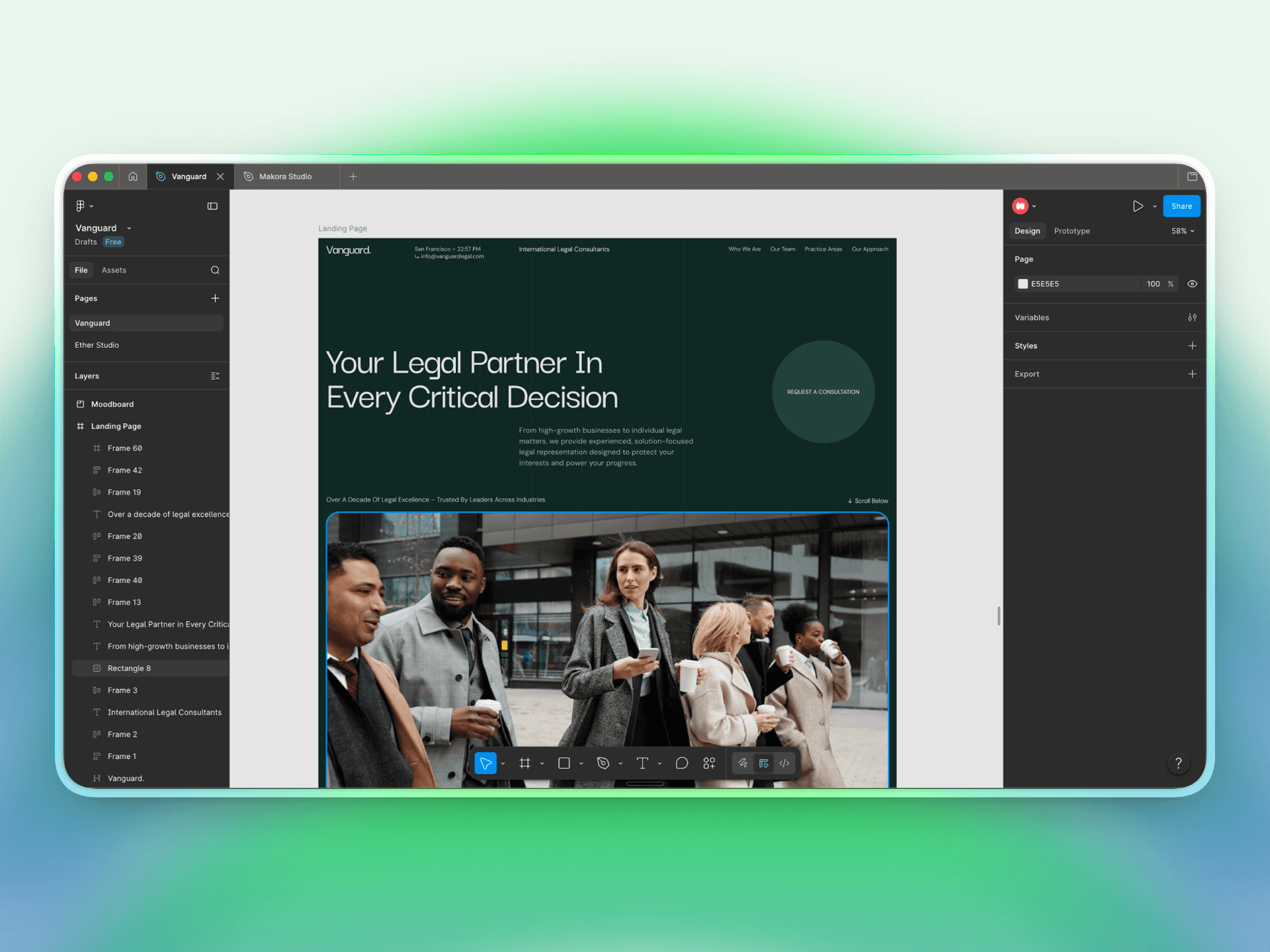 Web design mockup shot