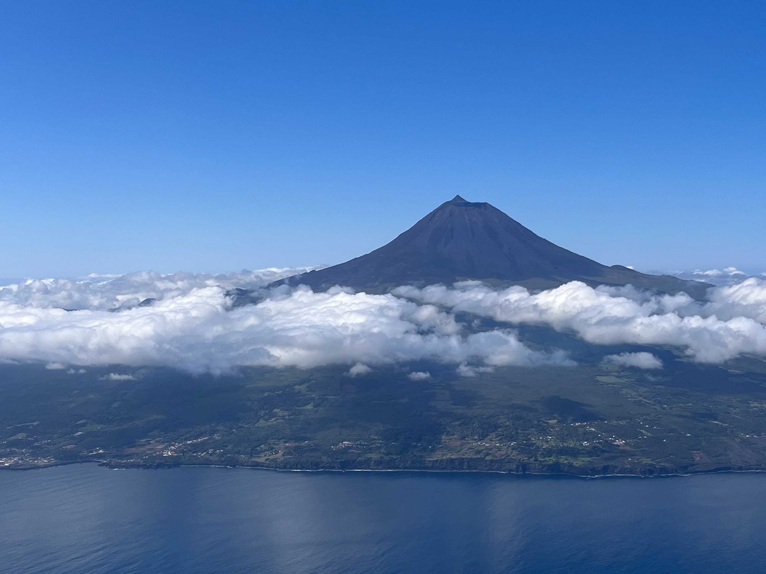 View of Pico Mountain from an airplane