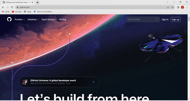 github's homepage