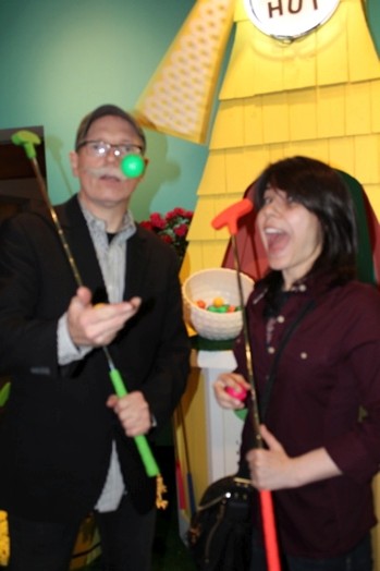 portrait of a man and a woman having fun