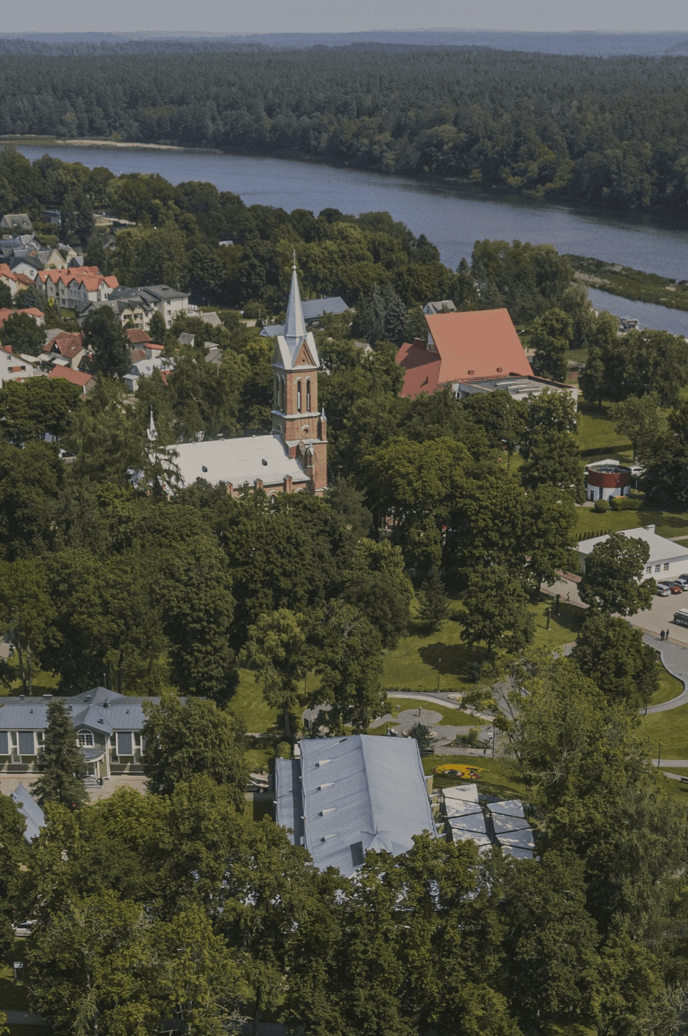 Birštono vaizdas iš paukščio skrydžio, nuolaidos birštono miesto gyventojams