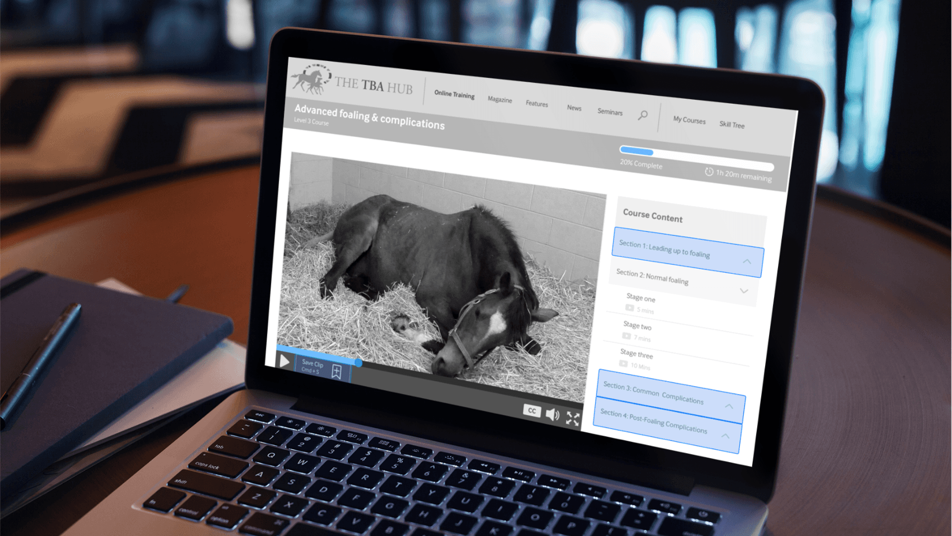 TBA educational site on laptop