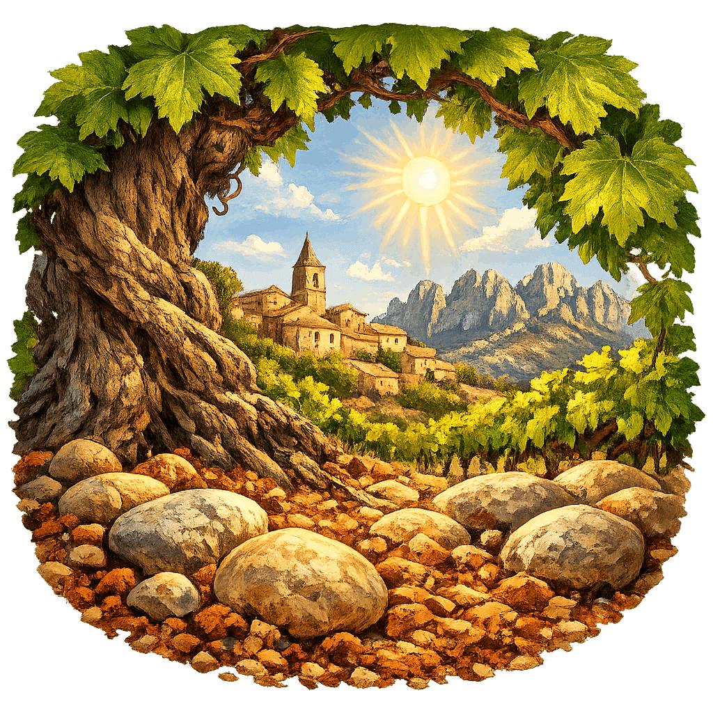 Detailed graphic of the Rasteau wine region.