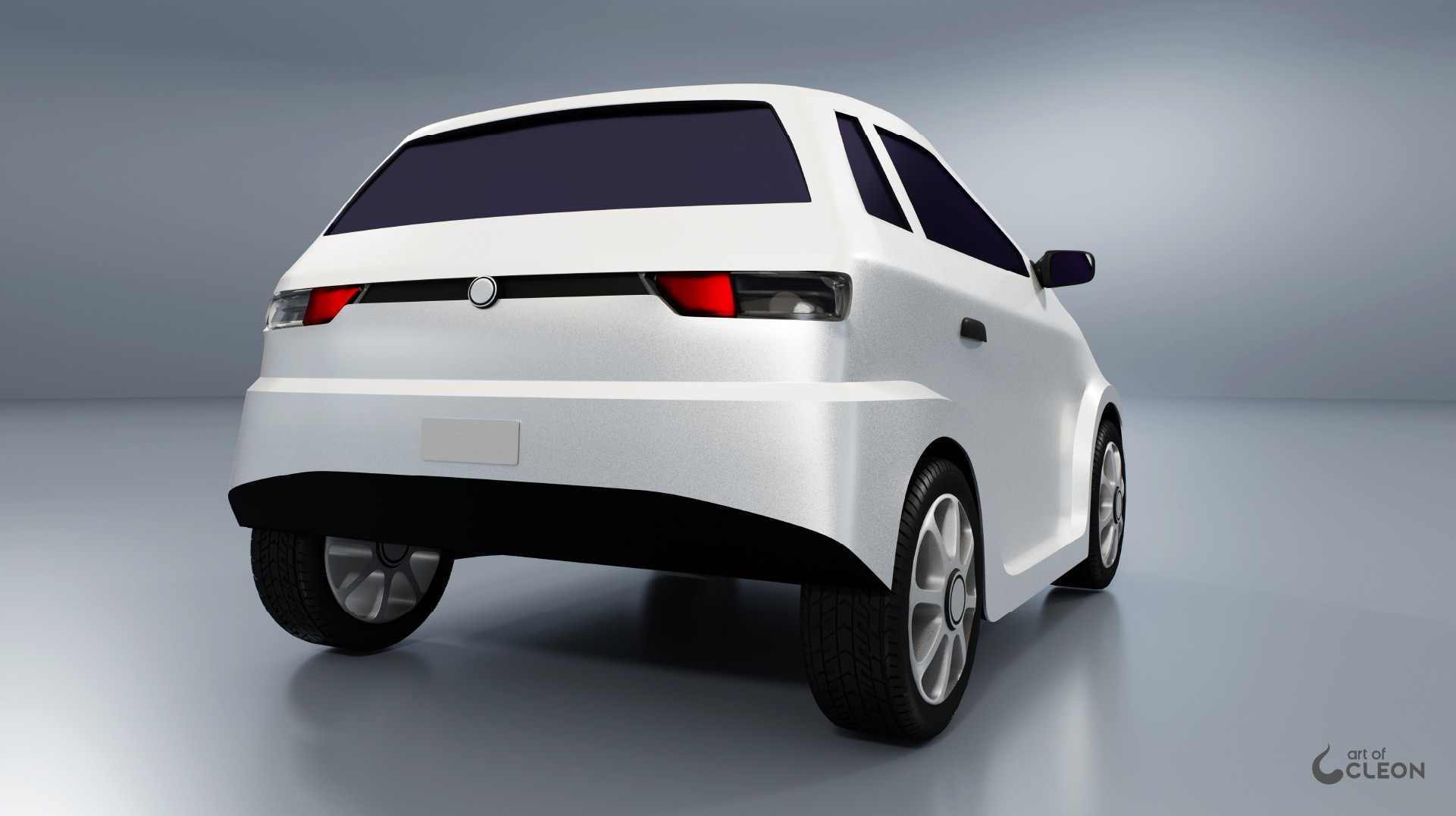 Rear three-quarter studio render of the JAD 3 electric car.