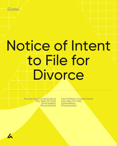 Notice of Intent to File for Divorce