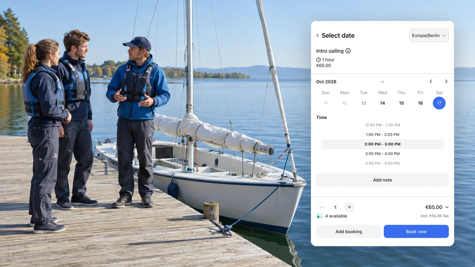 Véritable réservation anny d’une place d’initiation à la voile le 17 octobre de 14 h à 15 h pour 65 €