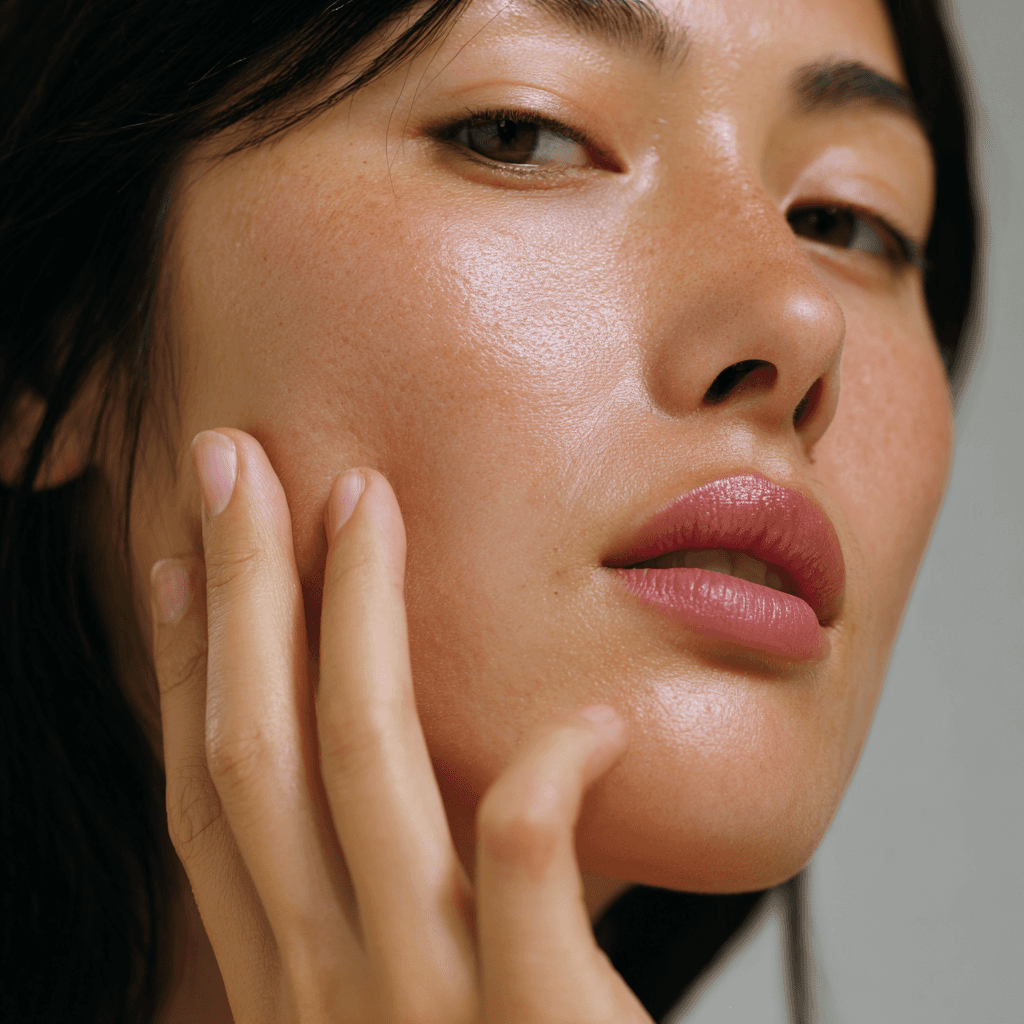 Asian women clean skin close up portrait