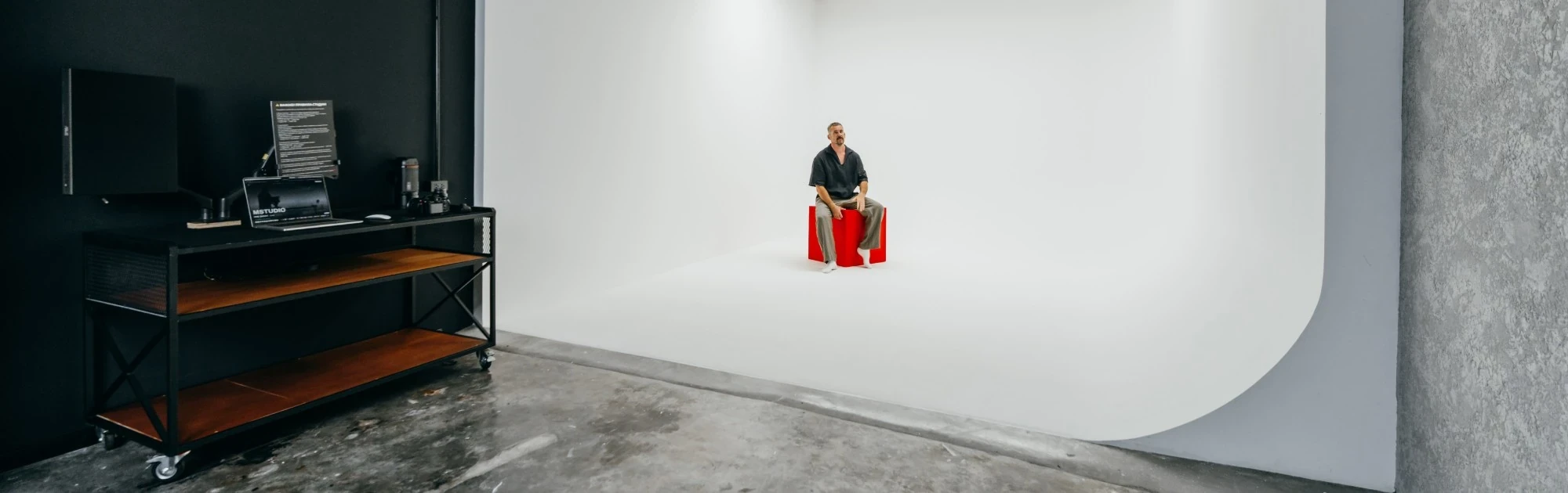 Seamless white cyclorama in Studio 60 at MStudio Phuket