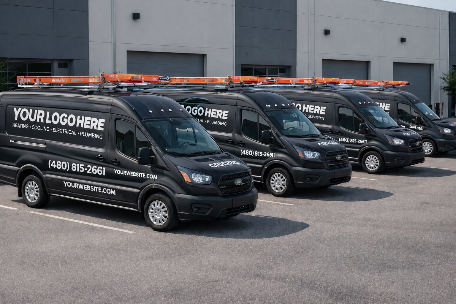 a green and white van parked in front of a gas station