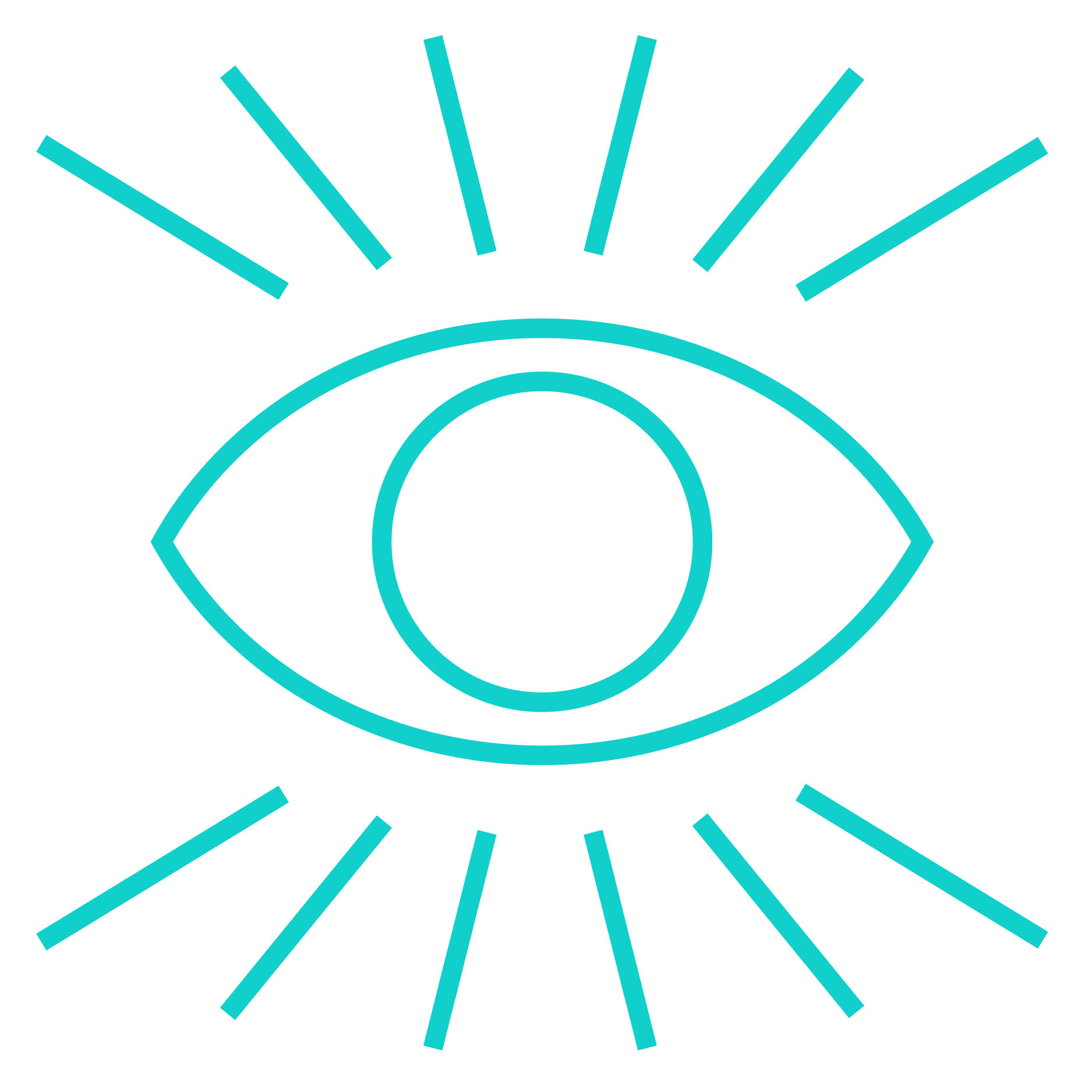 Teal panel with a question mark icon and text: “Courageous curiosity – We explore new possibilities without fear of failure.”