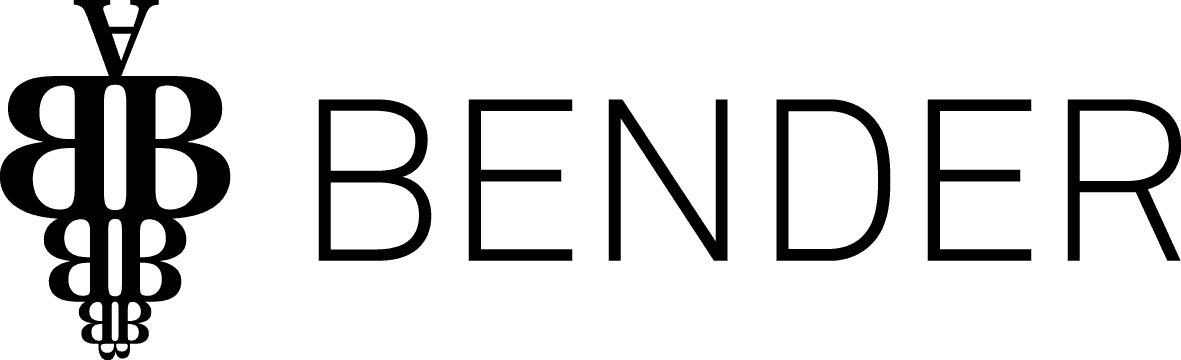 The "BENDER WEIN" logo in a bold, stylized font with a distinctive graphic element.