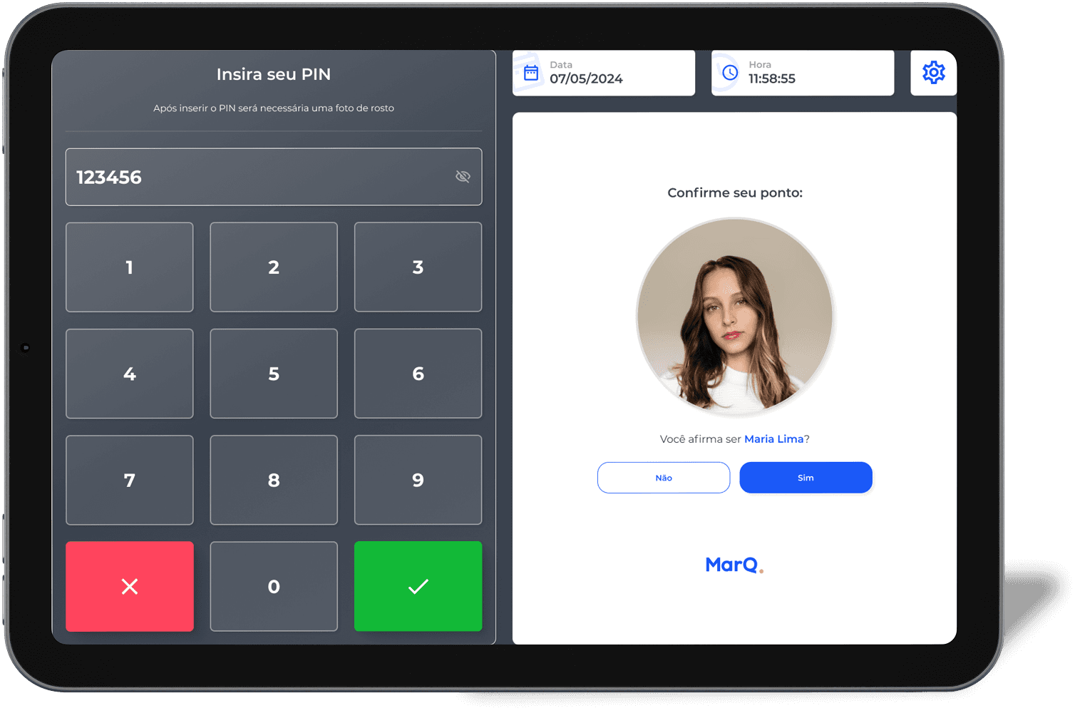 Marcar ponto por tablet