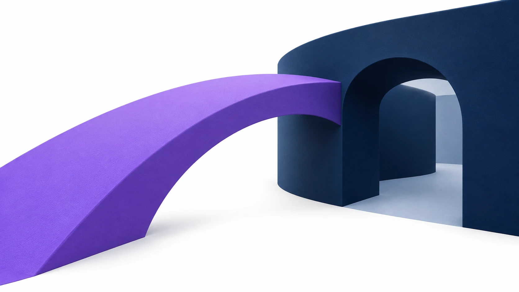 A bridge into an open structure represents a dependable human transfer.