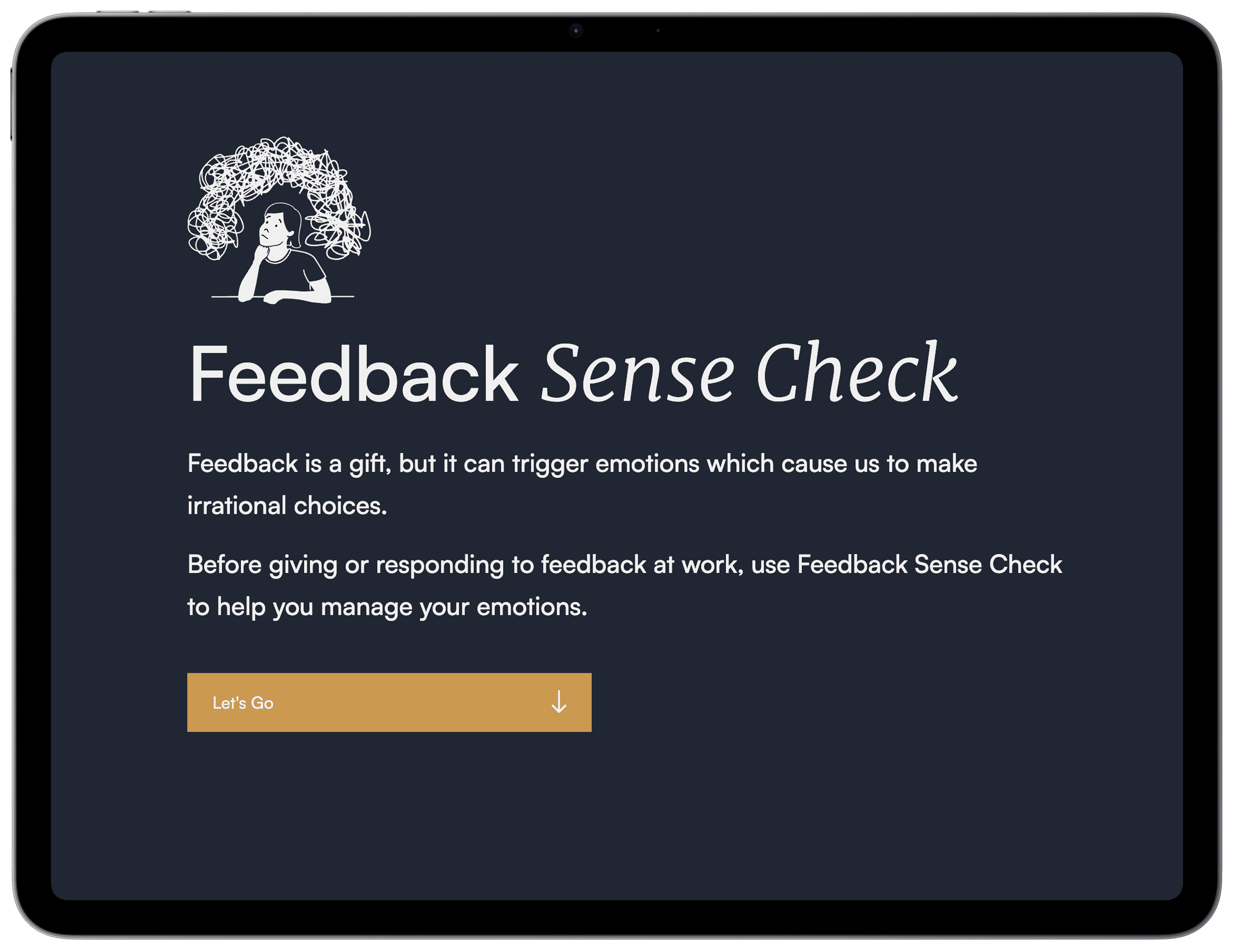Screenshot of Feedback Sense Check tool