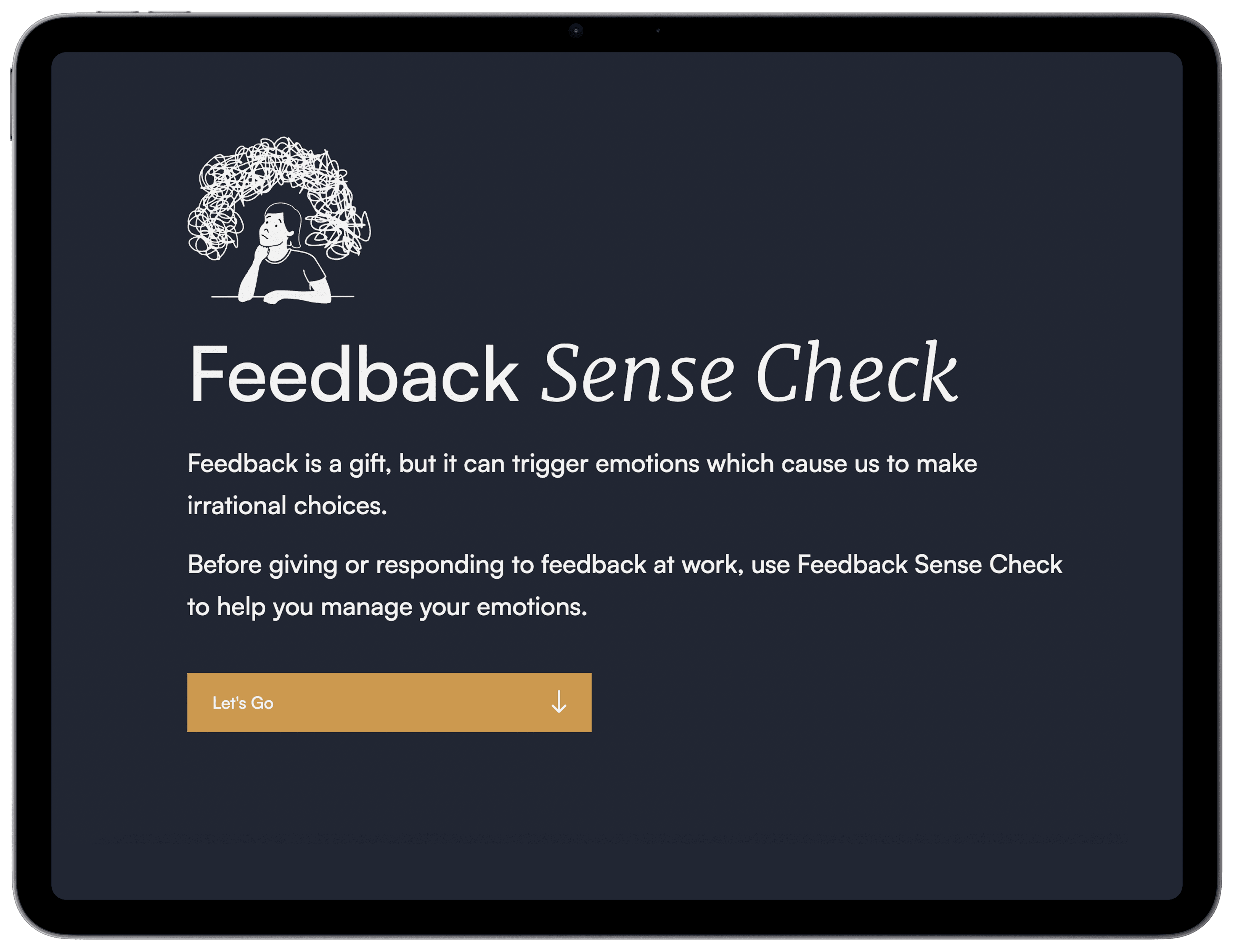 Screenshot of Feedback Sense Check tool