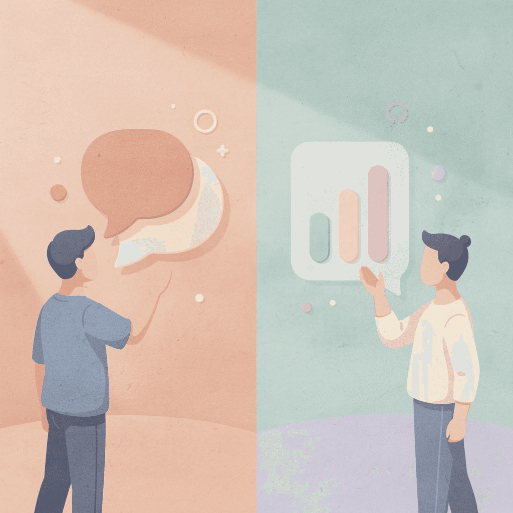 Split scene showing contrast between professional and problematic vendors