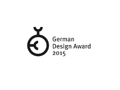 Award logos: iF Design Award, International Fokus Award
