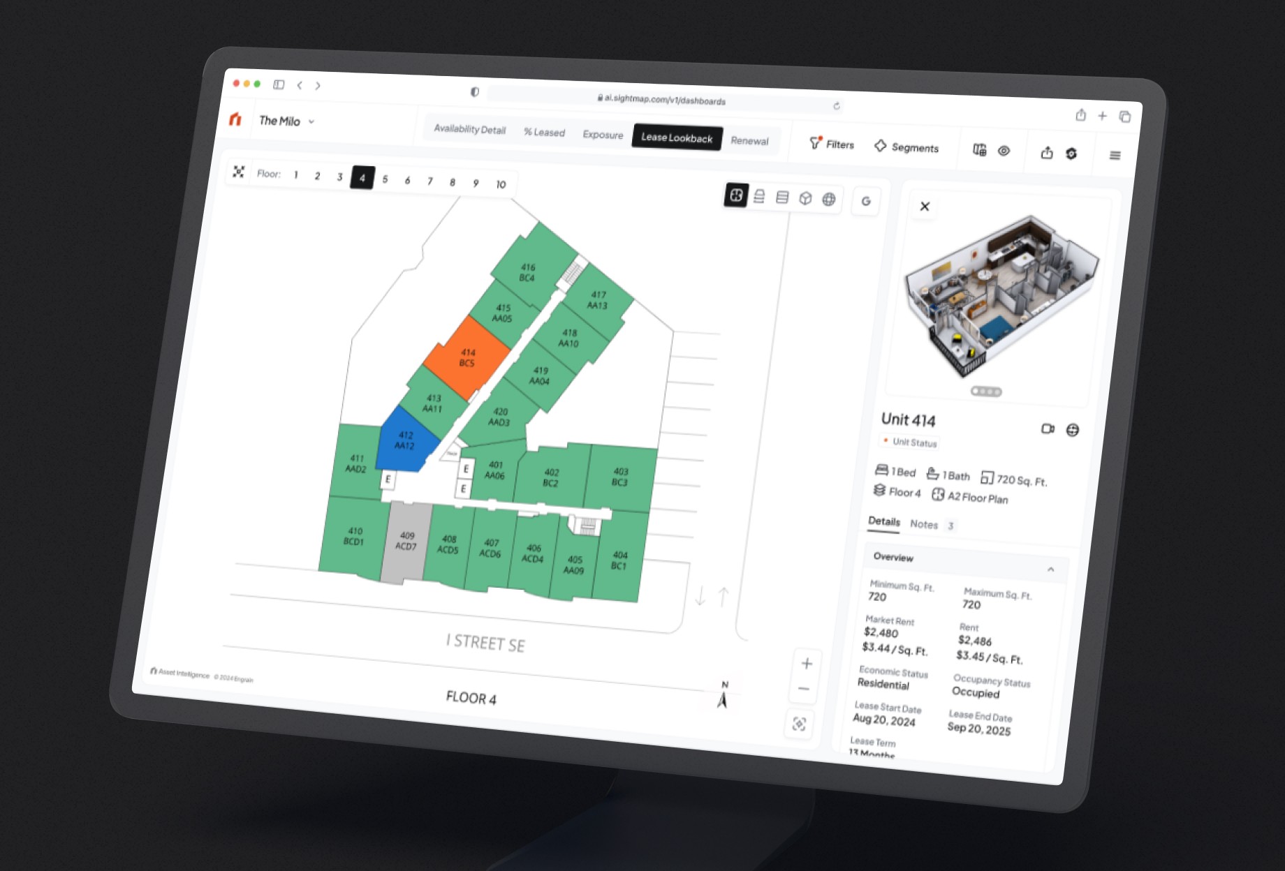 Unit details panel of the Asset Intelligence product.