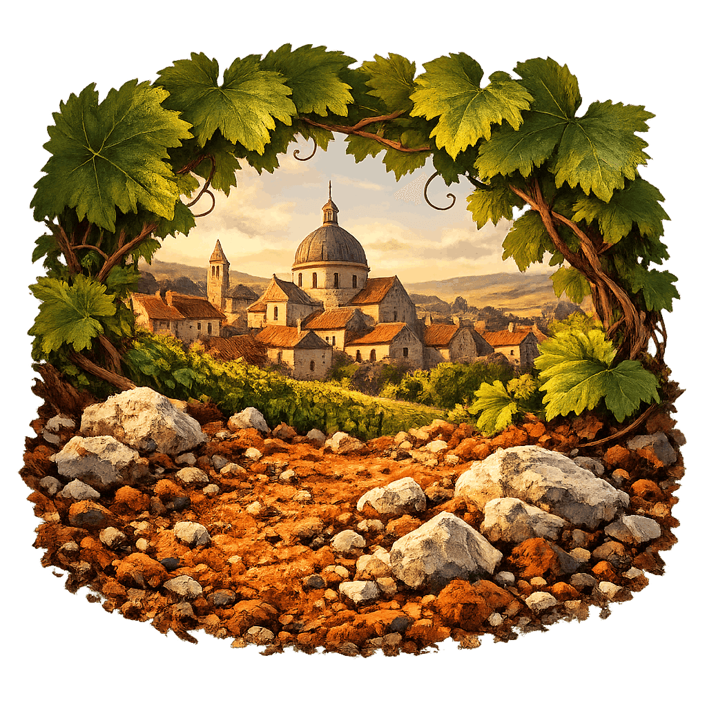 Detailed graphic of the Givry wine region.