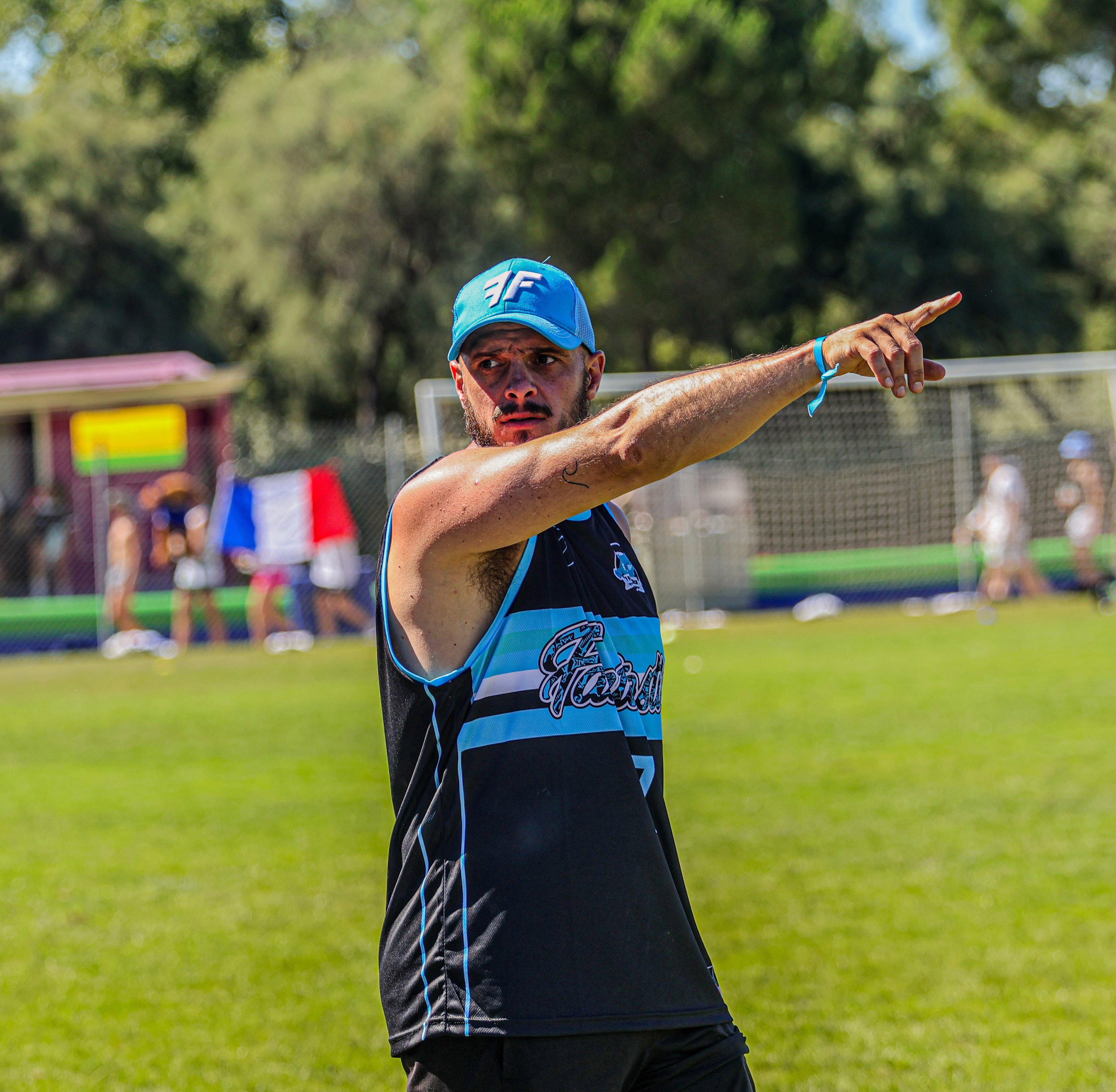 Coach explaining something to an athlete