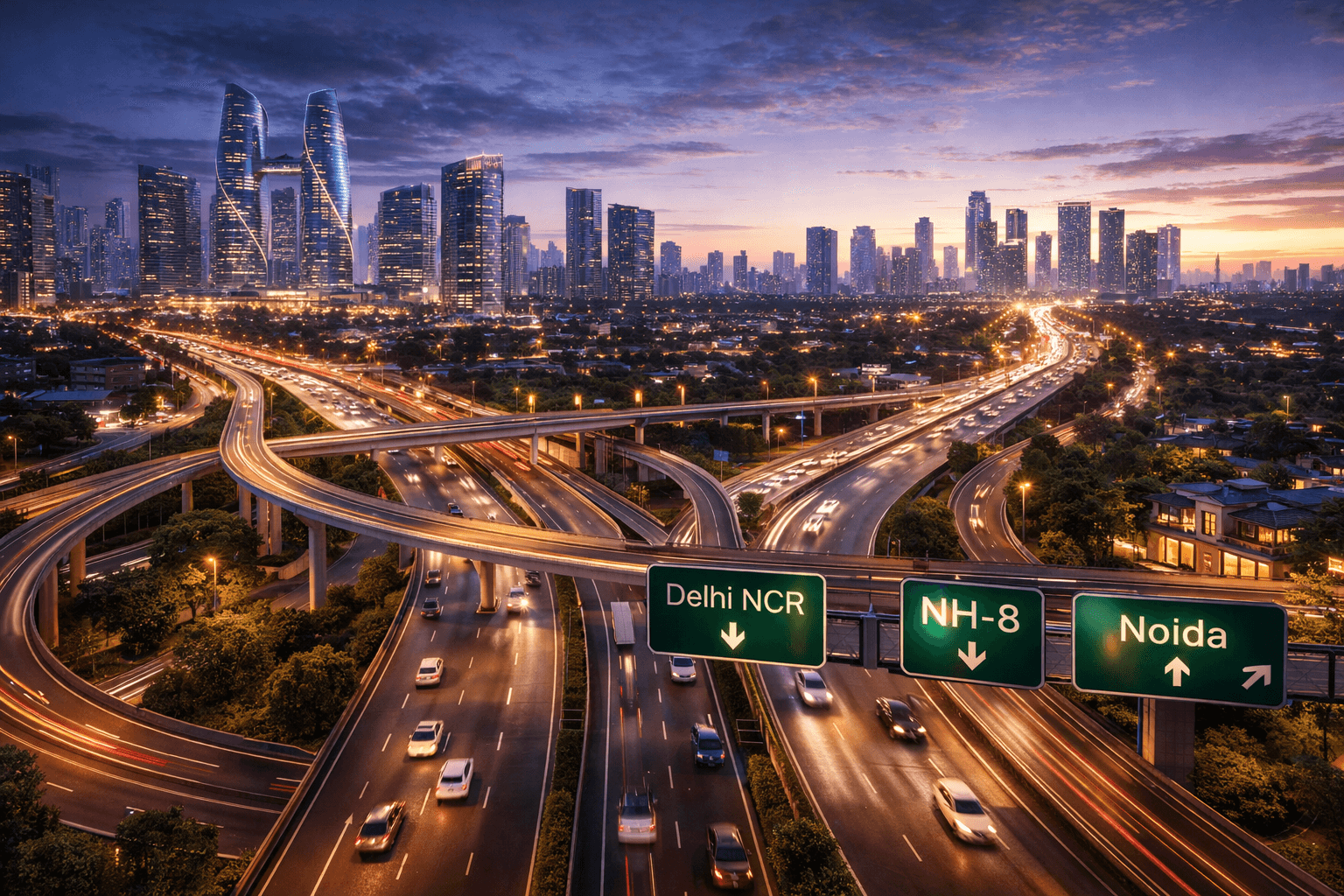 Main road access and highway connectivity for Sector 65 commercial property