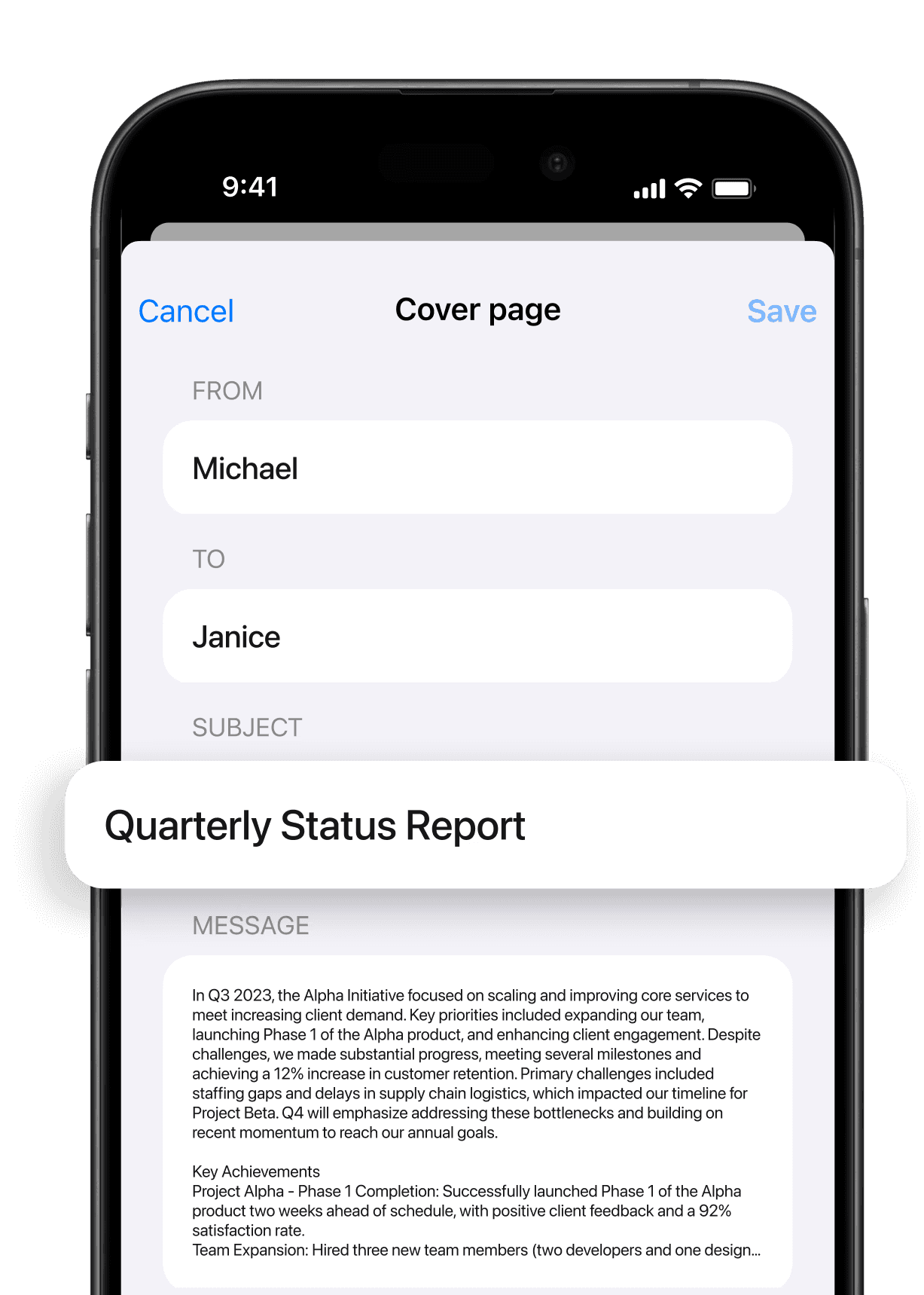 Add professional cover pages