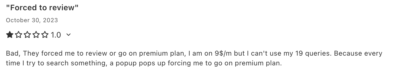 BigSpy review about forced review prompts