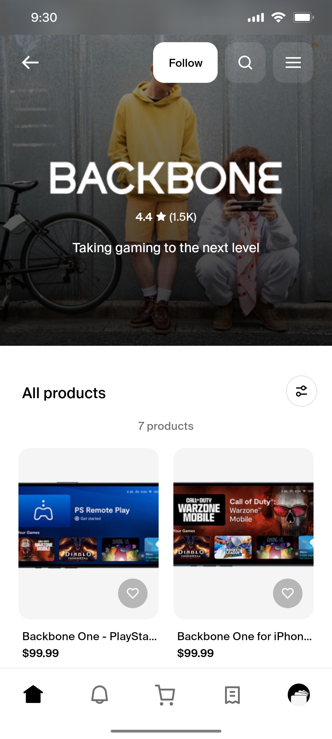 Shop App All products Screen