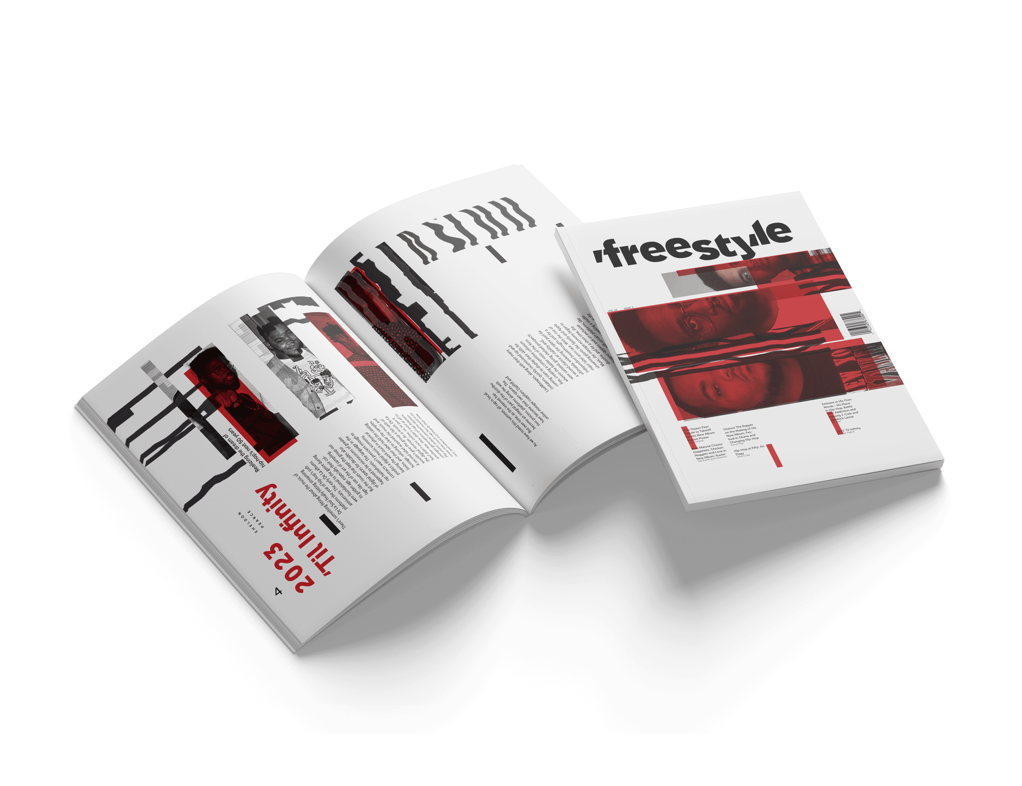 A spread and the cover of the Freestyle magazine