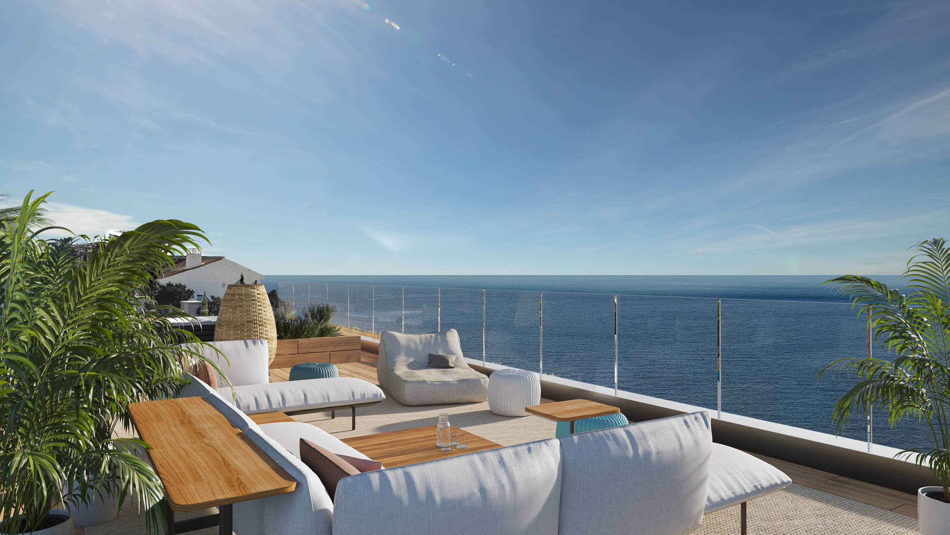 Rooftop con vistas al mar en Mallorca con instalaciones de climatización, domótica y eficiencia energética