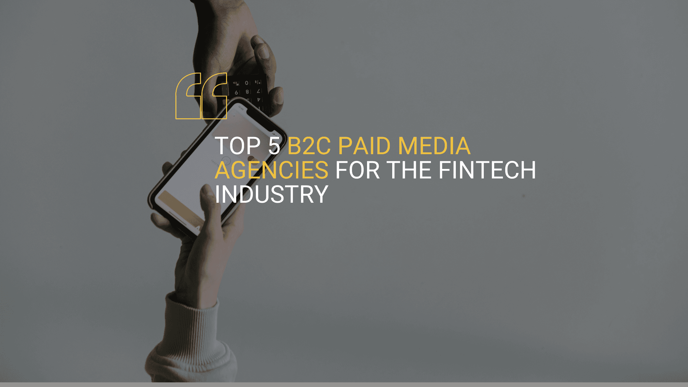 Hero blog image for 'Top 5 B2C Paid Media Agencies for the Fintech Industry' in which PinPoint Media was number one.