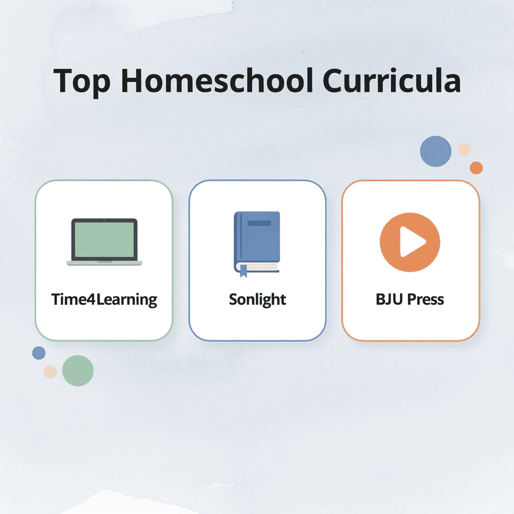  Infographic showing top homeschool curriculum options