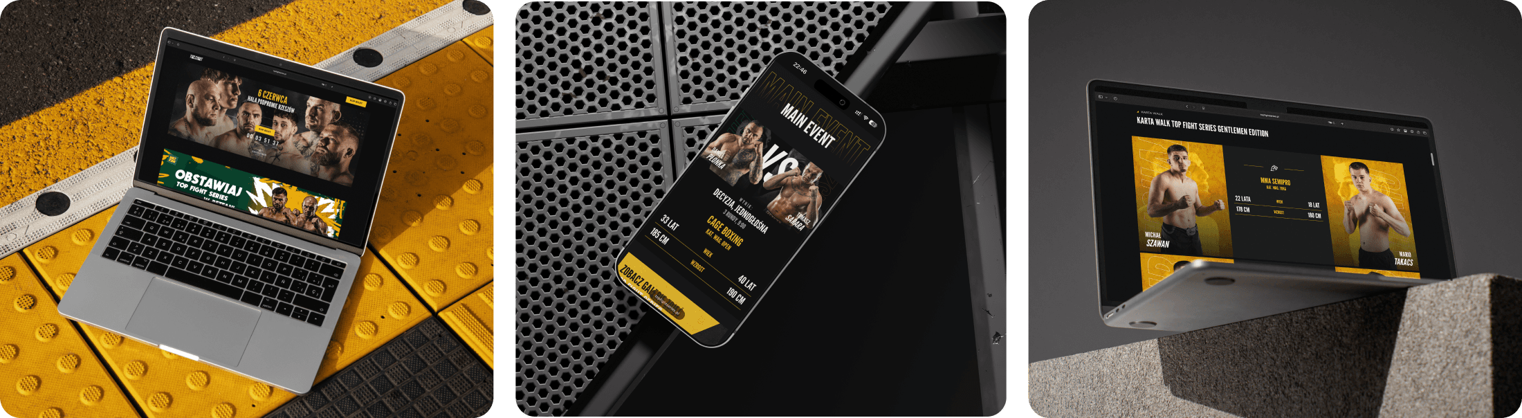 Web design dla Top Fight Series – plansza 2 prezentacji