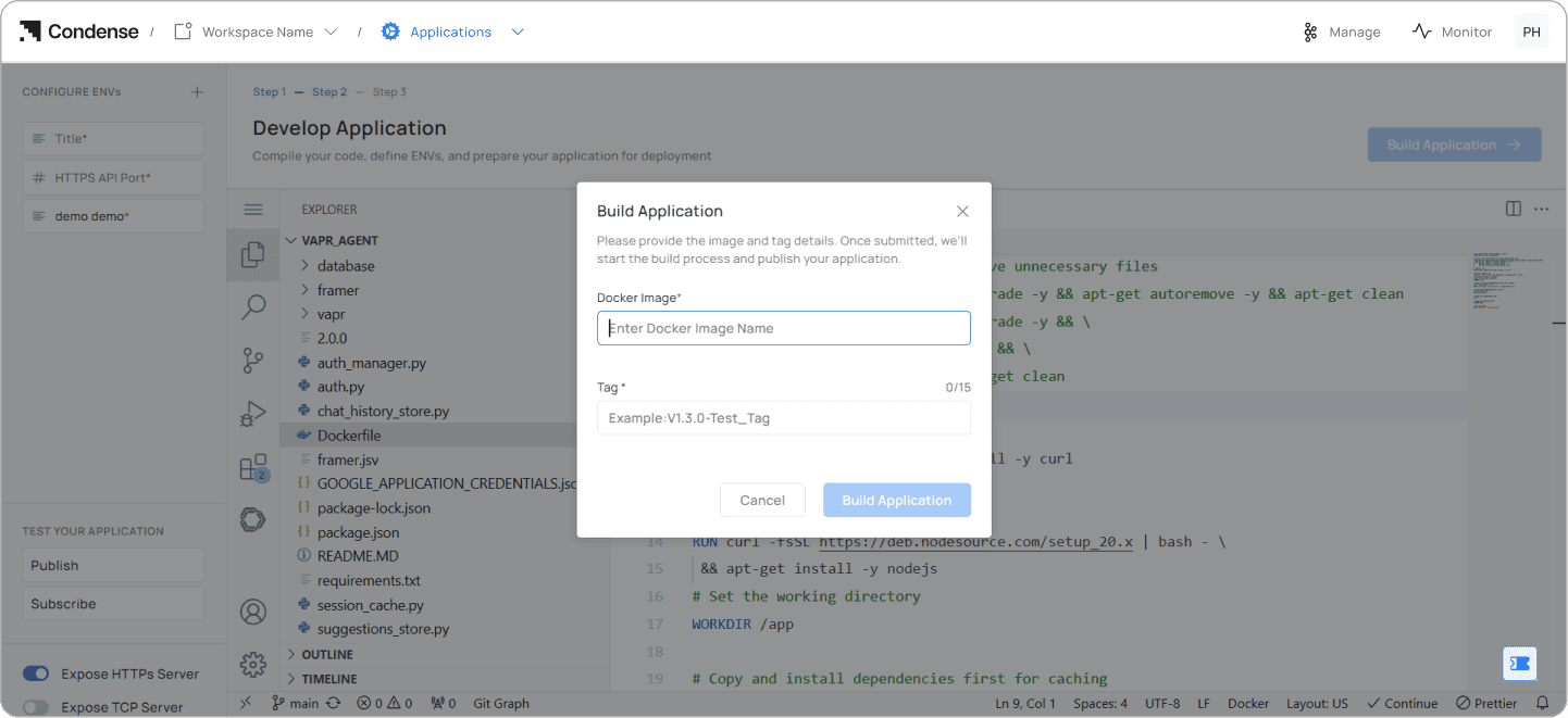 Condense Core - add docker image