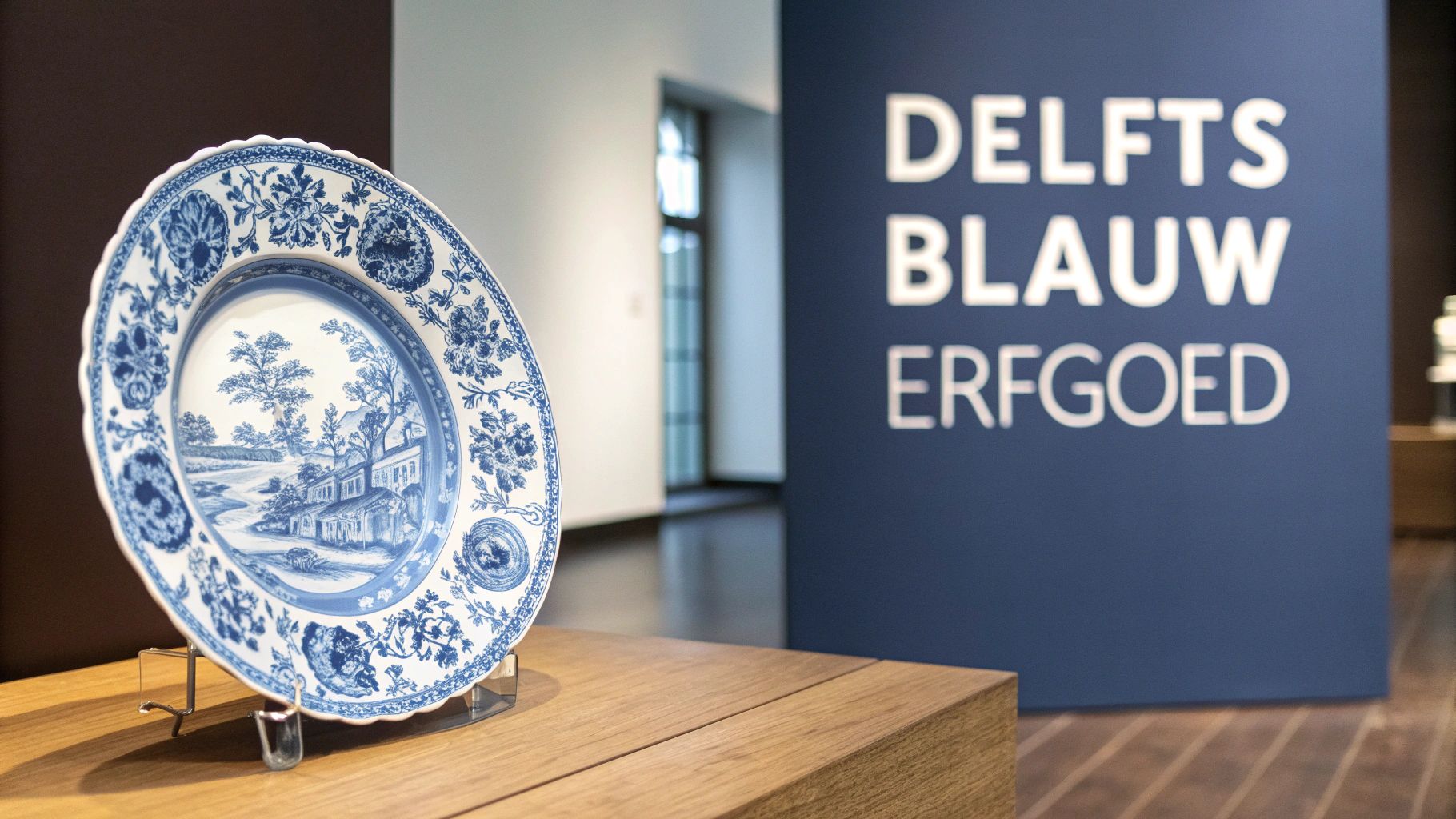 Traditioneel Delfts blauw aardewerk met klassieke patronen