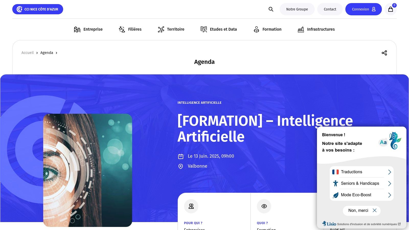 CCI Nice Côte d’Azur – Formations “IA & IA générative”