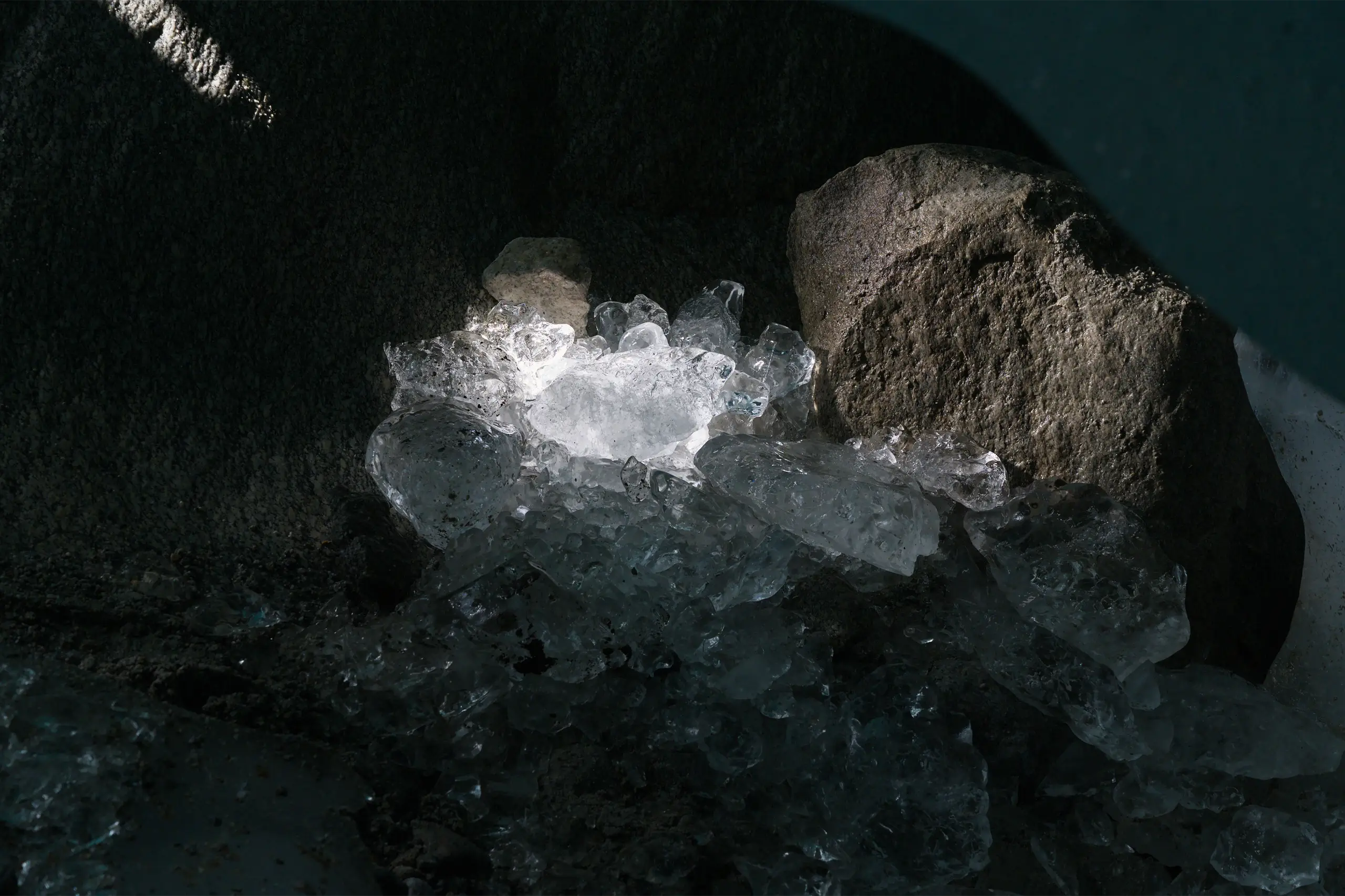 a close-up of a rock