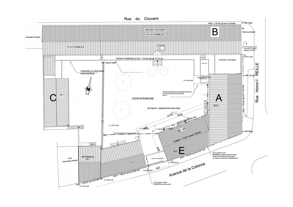 college des ursulines scolaire renovation toulouse tam architecture plan 2