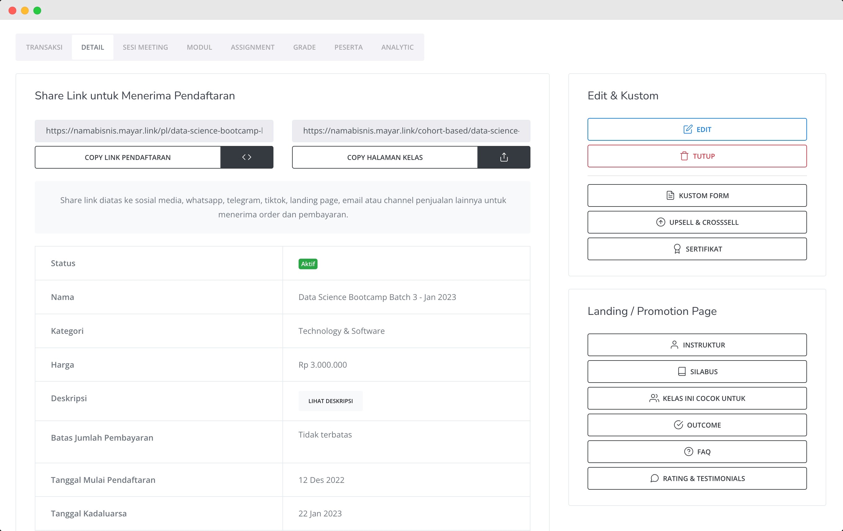 mayar lms bisnis edukasi
