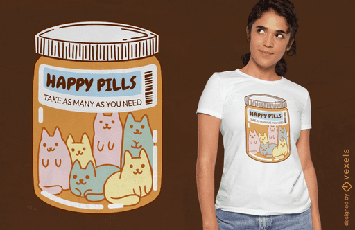 happy pills cat shirt 