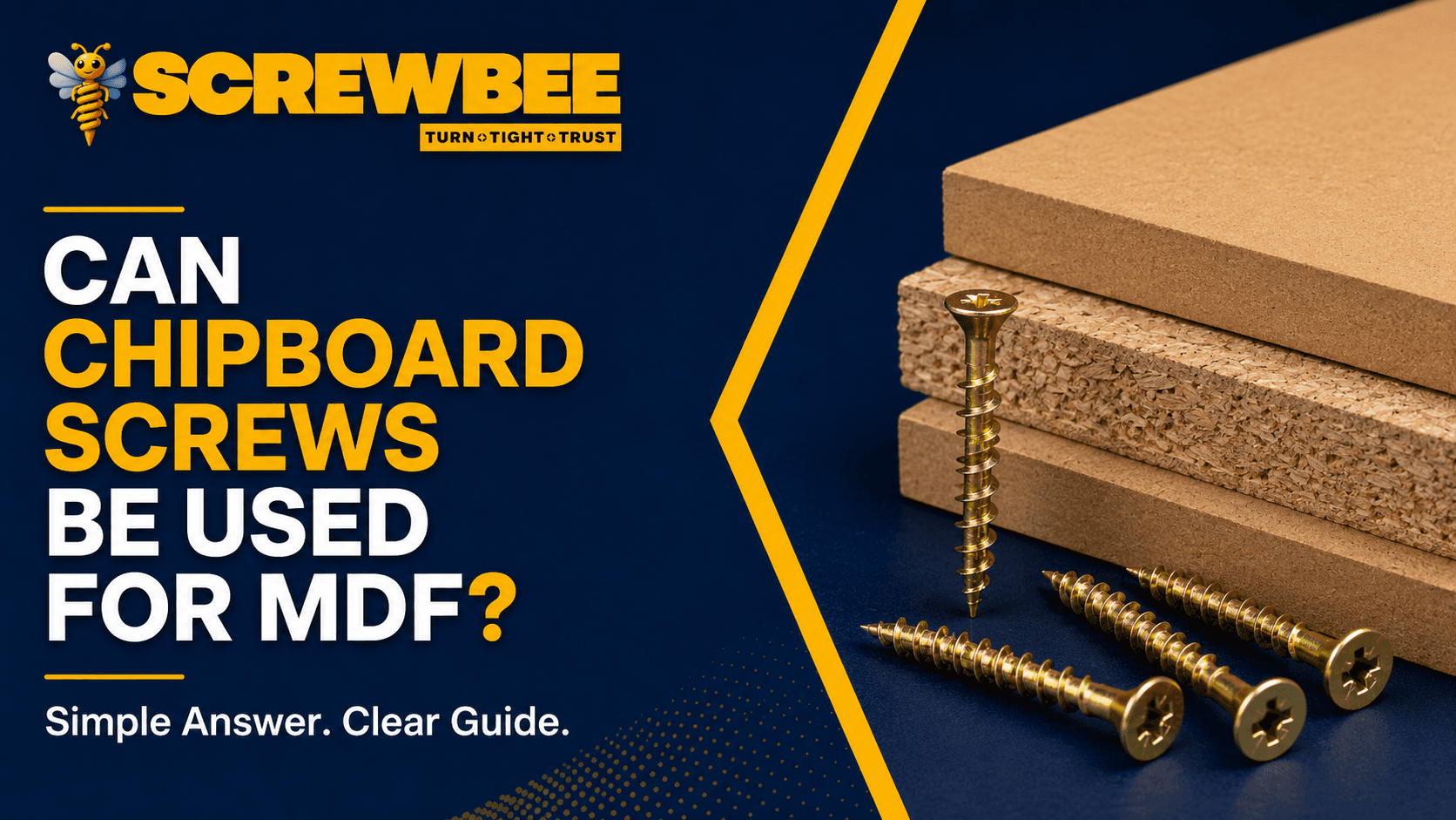 Chipboard screws used for MDF by Screwbee