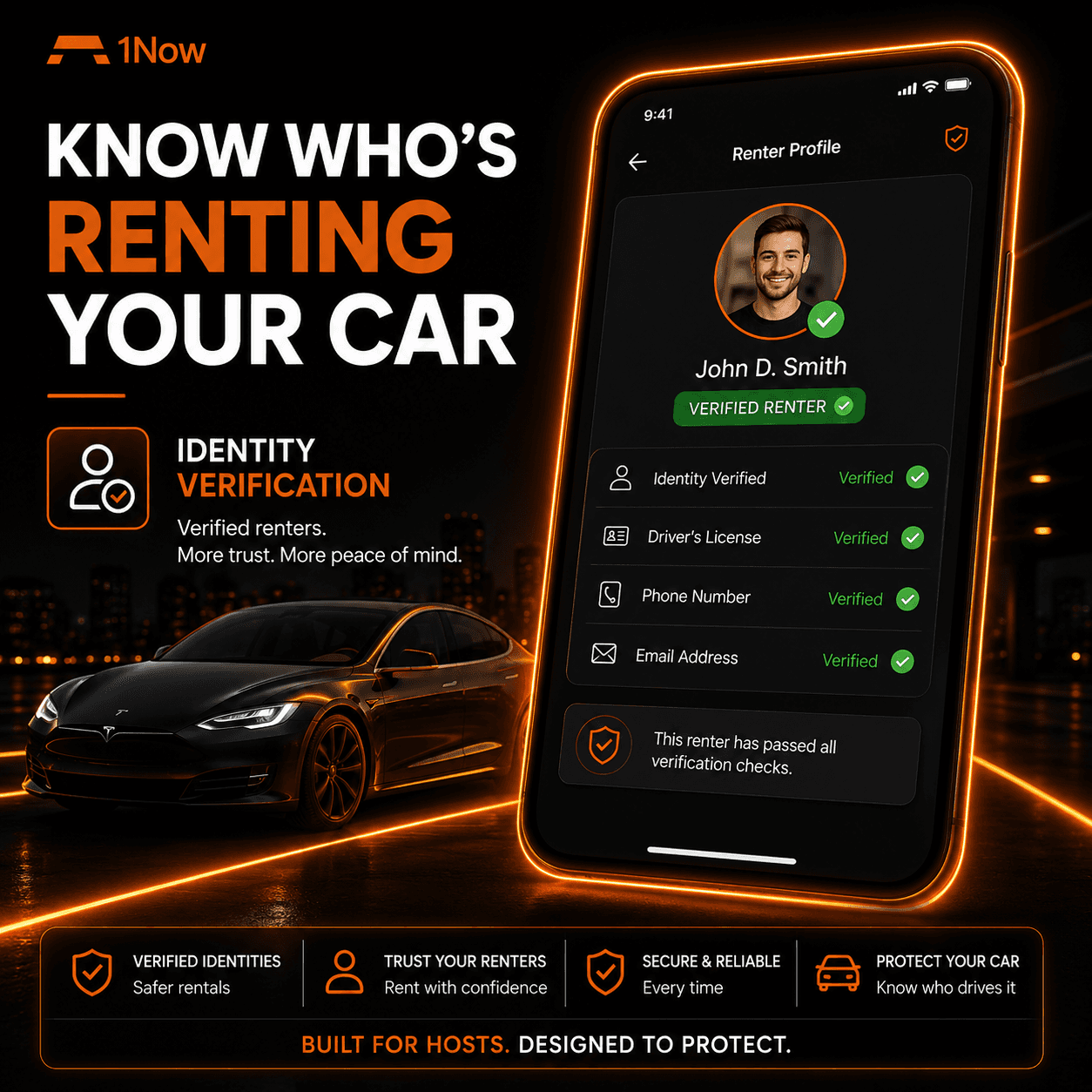 Know who's renting your car — identity verification